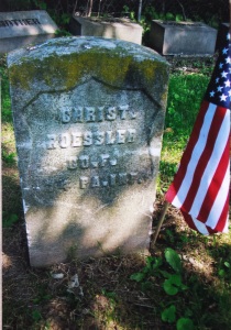 Military headstone of Christ Roessler