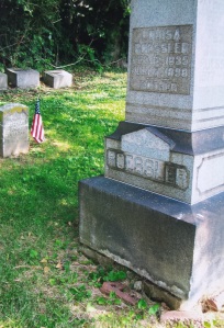 Roessler Family plot at Birmingham Cemetery. Large monument includes Louisa, wife of Christ Roessler, and their son Albert Charles (and wife Marie), military headstone ofChrist to the left. Footstones along the tree line are believed to be a part of this plot as well. 